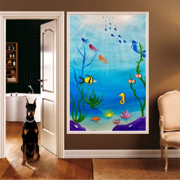 Original “Under The Sea” Acrylic Painting 11” x 14” on Foamboard NOT FRAMED - Picture 14 of 16